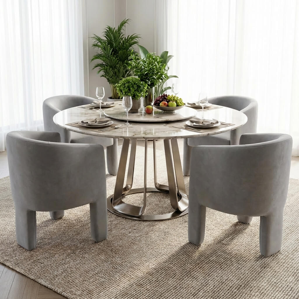 SEYNAR Modern Velvet Accent Chair, Upholstered Barrel Chair with Unique Solid Base for Living Room Soft Club Chair(Single/Set of 2/4/6)