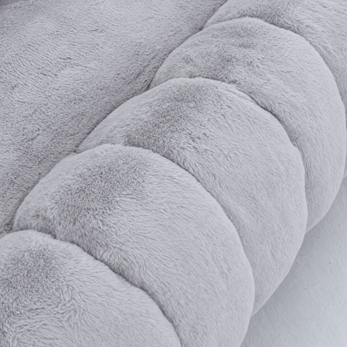 SEYNAR 75" Modern Loveseat Sofa with 3 Pillows, Cozy Faux Fur Double Couch for Living Room