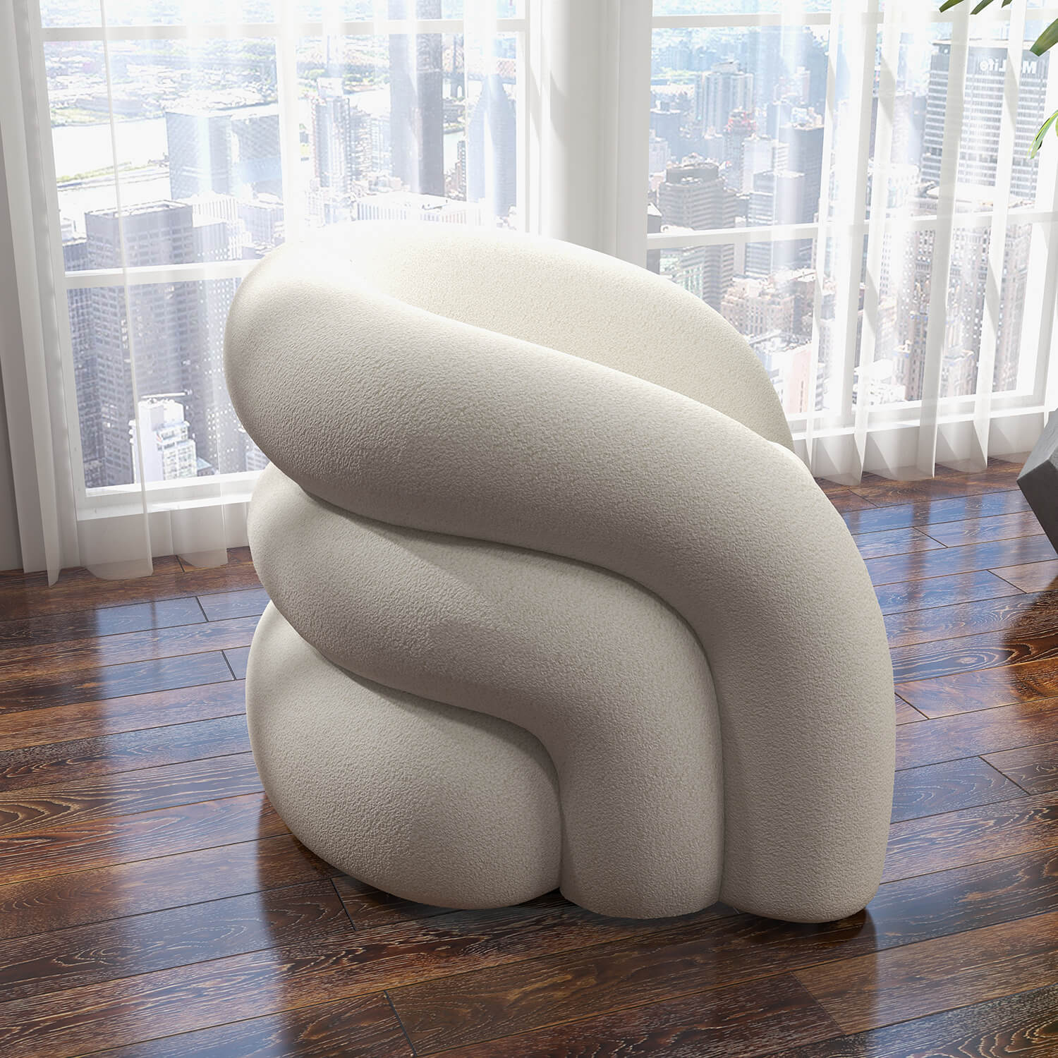 SEYNAR Modern Glam Velvet Accent Armchair with Tufted Back