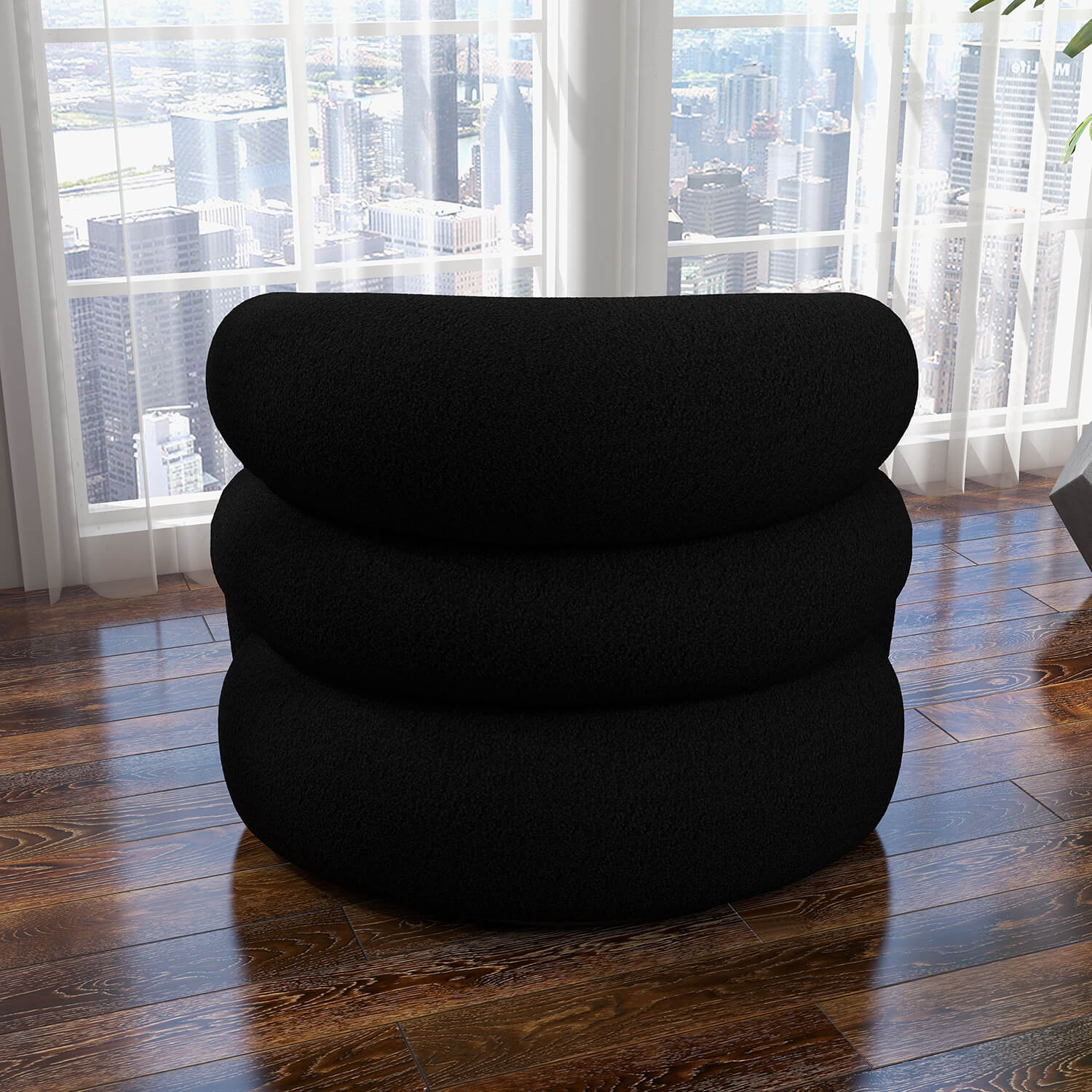 SEYNAR Modern Glam Velvet Accent Armchair with Tufted Back