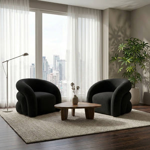 SEYNAR Modern Glam Velvet Accent Armchair with Tufted Back