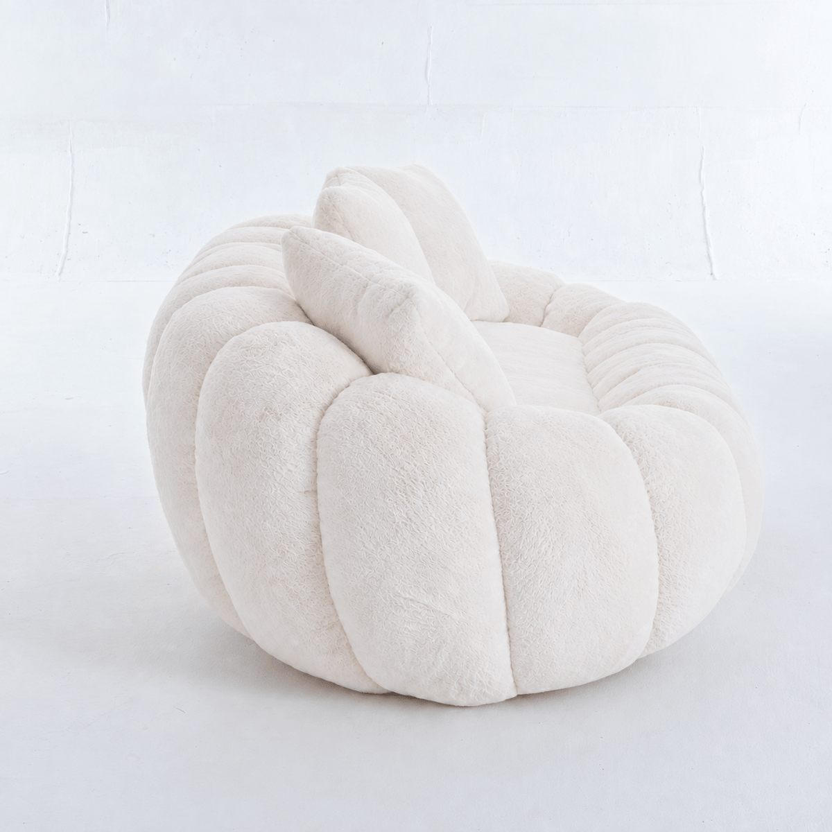 SEYNAR 75" Modern Loveseat Sofa with 3 Pillows, Cozy Faux Fur Double Couch for Living Room