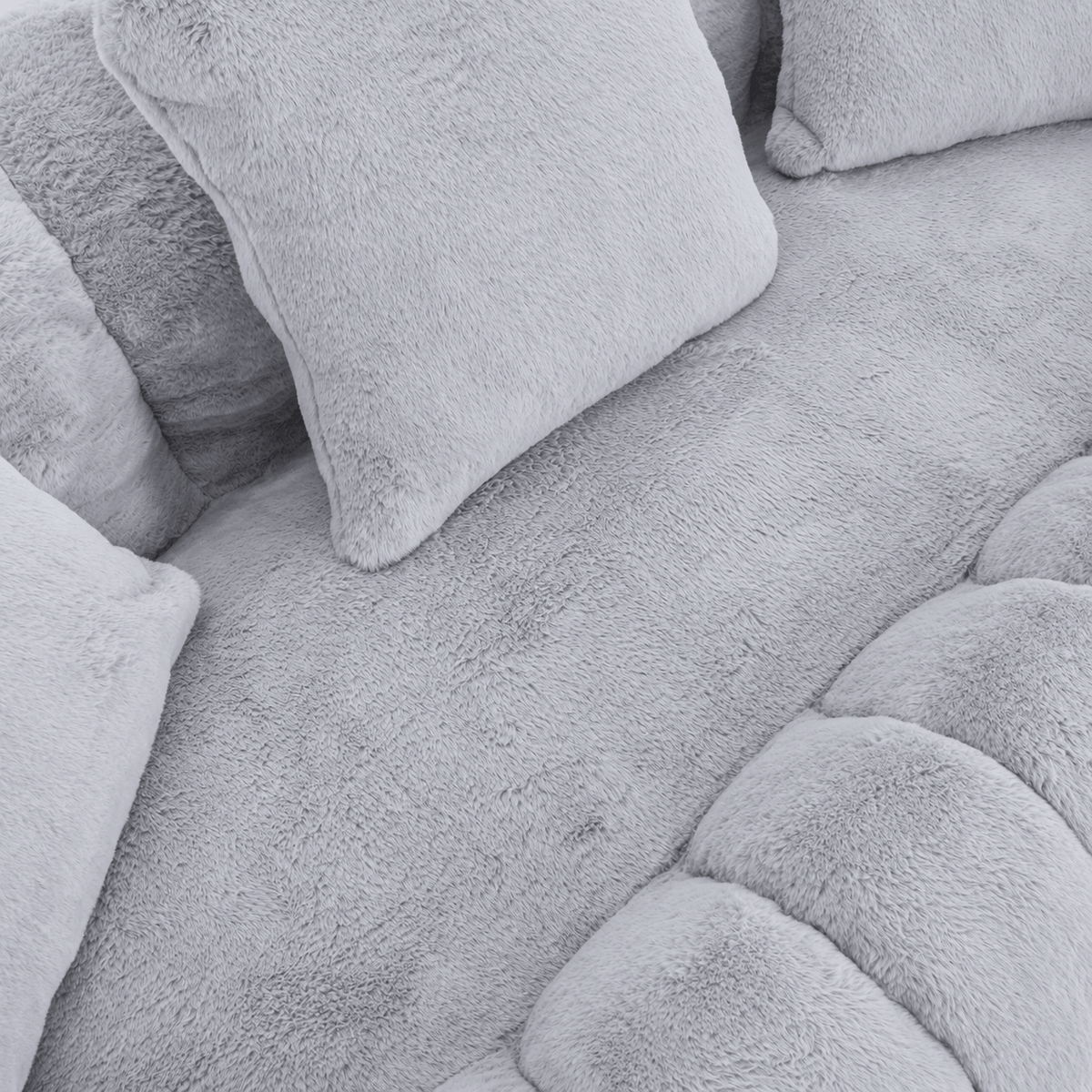 SEYNAR 75" Modern Loveseat Sofa with 3 Pillows, Cozy Faux Fur Double Couch for Living Room