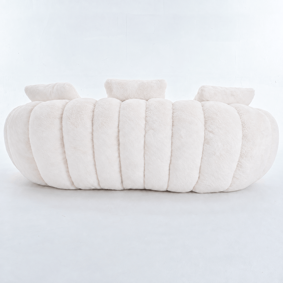 SEYNAR 75" Modern Loveseat Sofa with 3 Pillows, Cozy Faux Fur Double Couch for Living Room