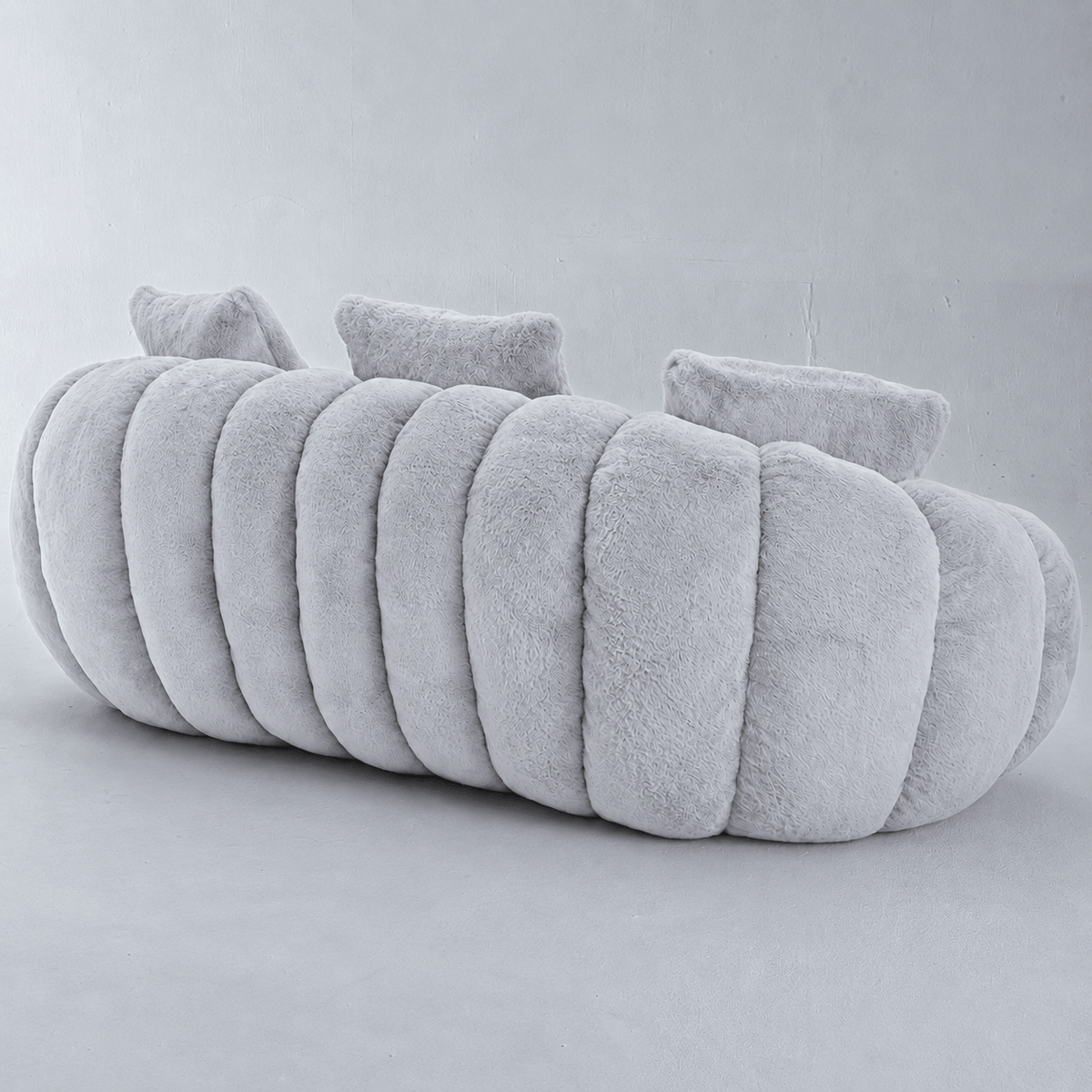 SEYNAR 75" Modern Loveseat Sofa with 3 Pillows, Cozy Faux Fur Double Couch for Living Room