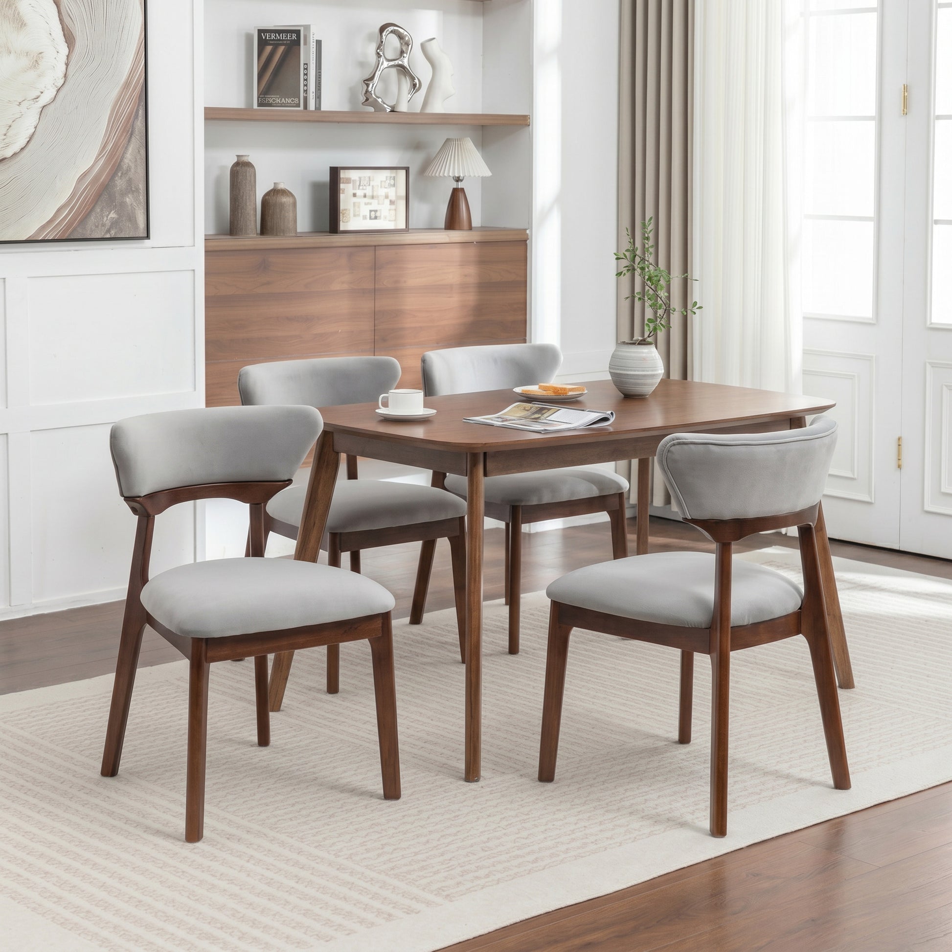 SEYNAR Modern Velvet Dining Chairs with Solid Wood Legs Set of 2/4/6
