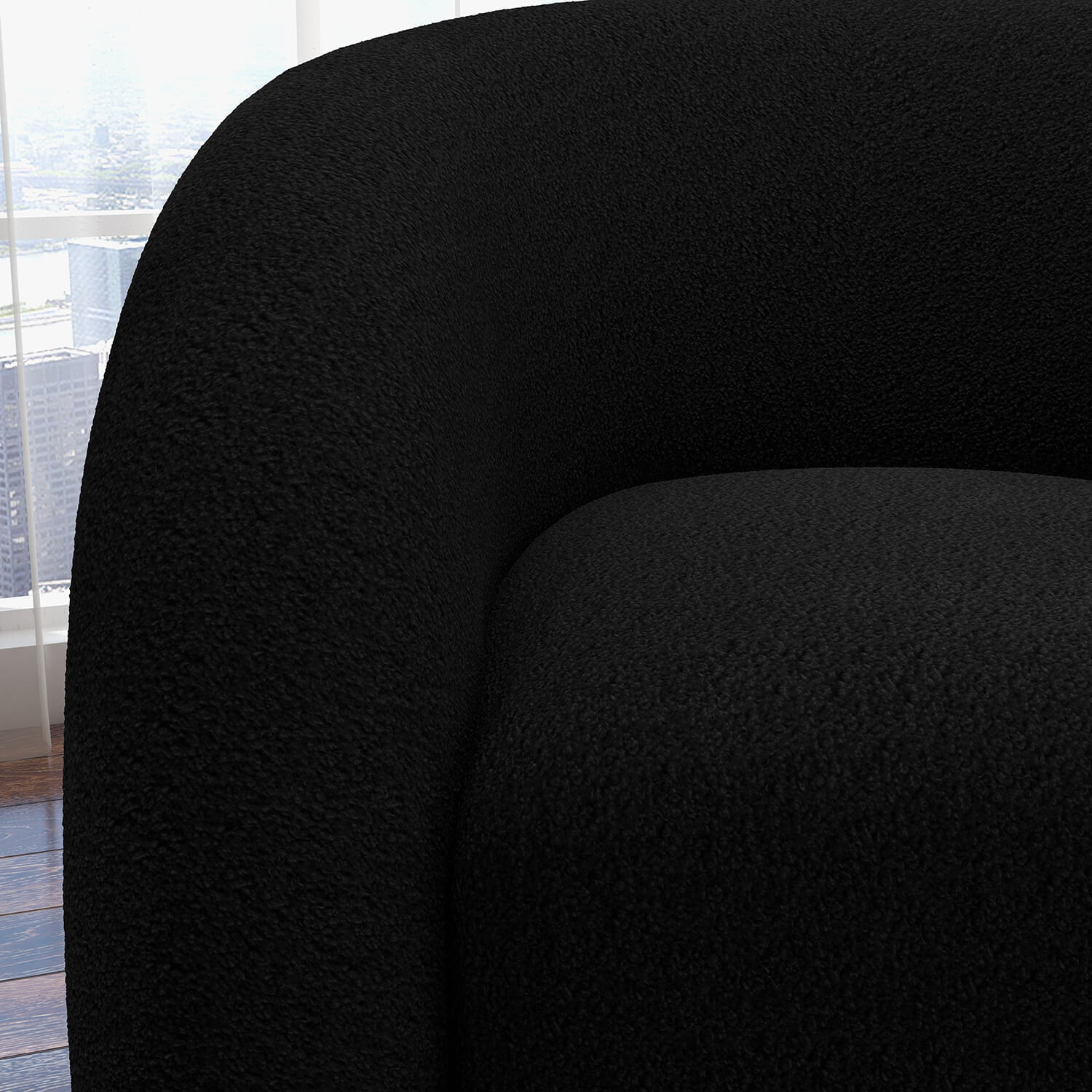 SEYNAR Modern Glam Velvet Accent Armchair with Tufted Back
