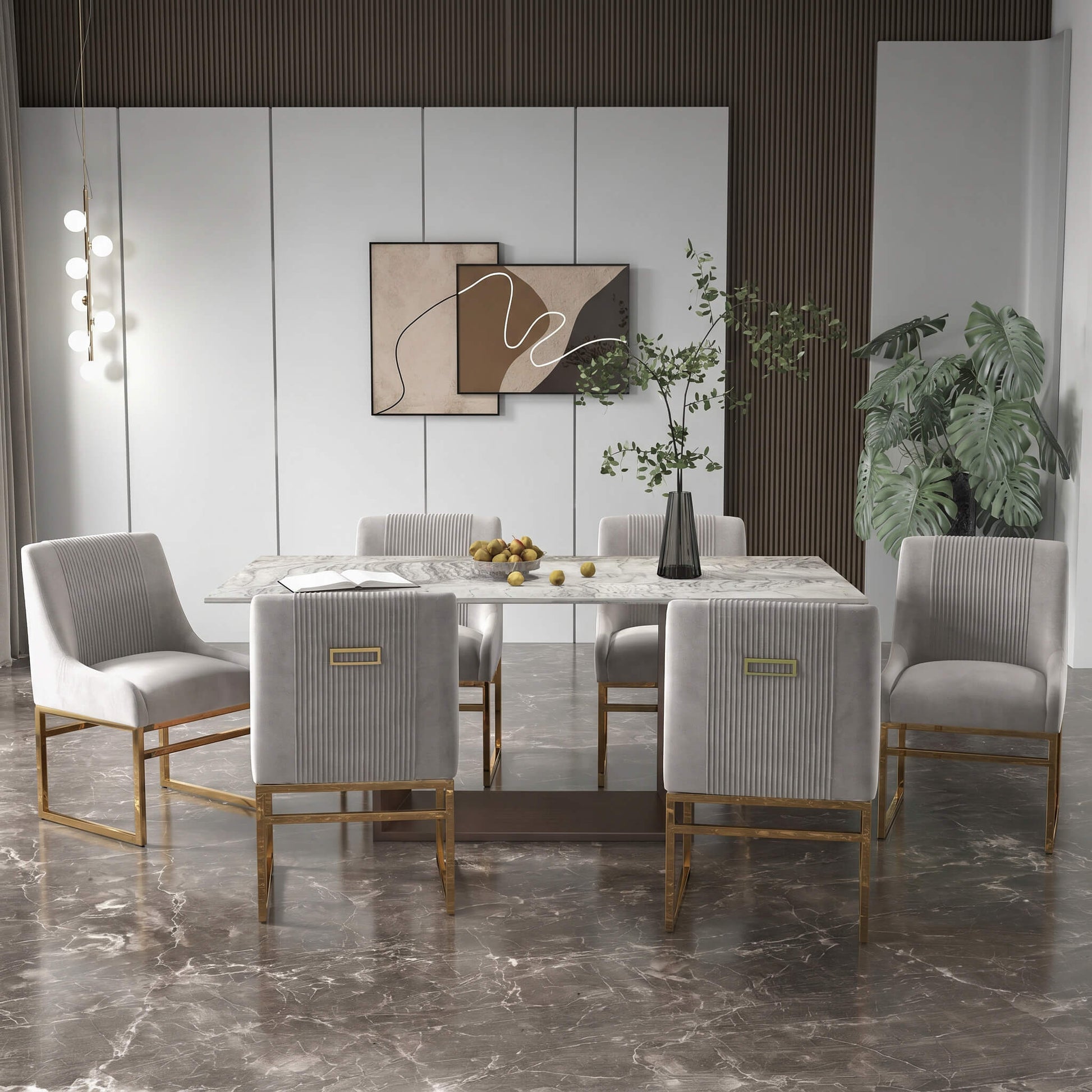 SEYNAR Contempoary Velvet Dining Chair with Metal Frame Legs, set of 2/4/6/8