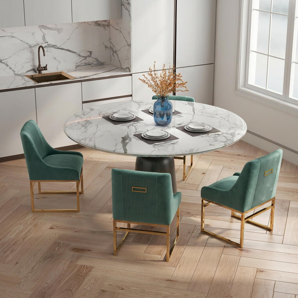 SEYNAR Contempoary Velvet Dining Chair with Metal Frame Legs, set of 2/4/6/8