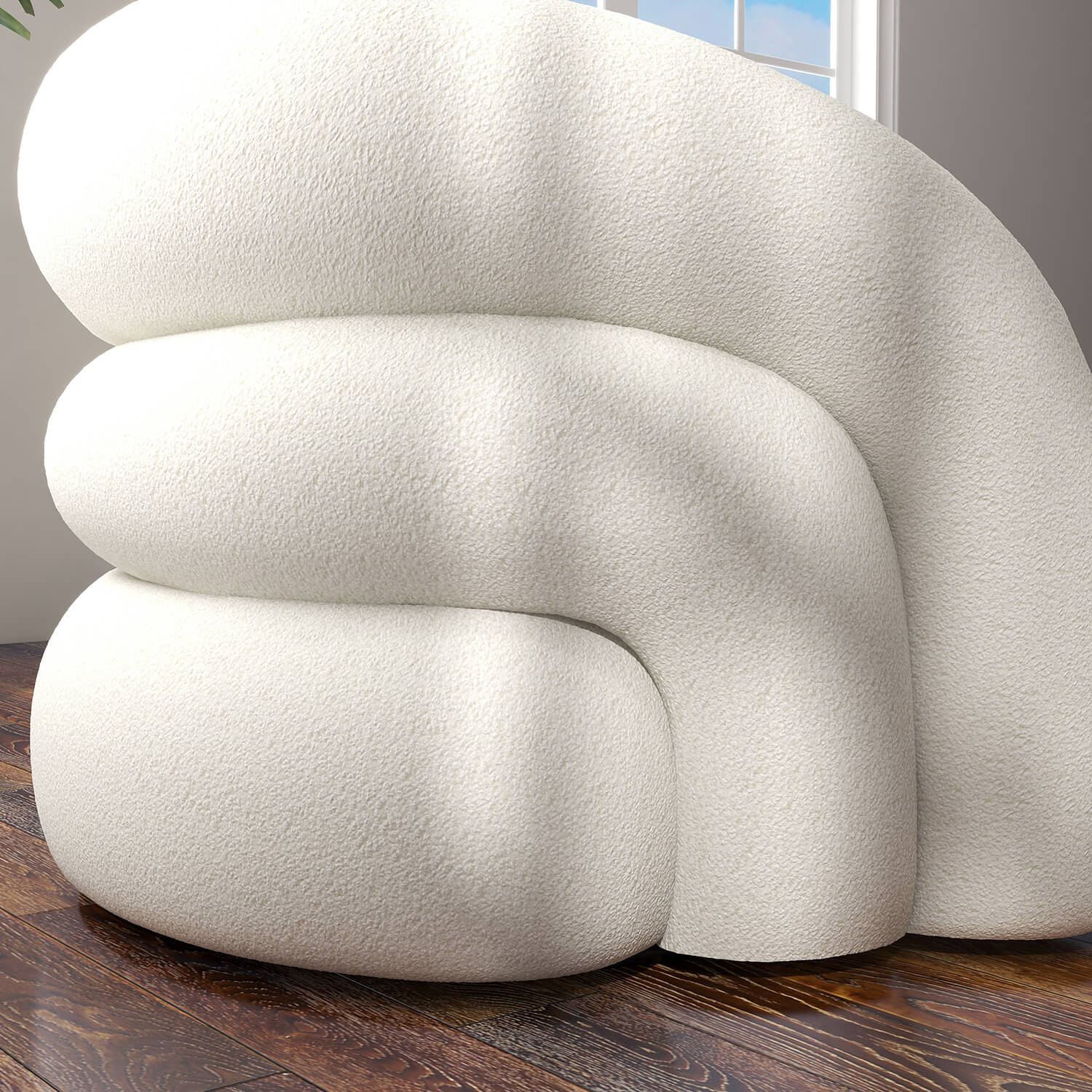 SEYNAR Modern Glam Velvet Accent Armchair with Tufted Back