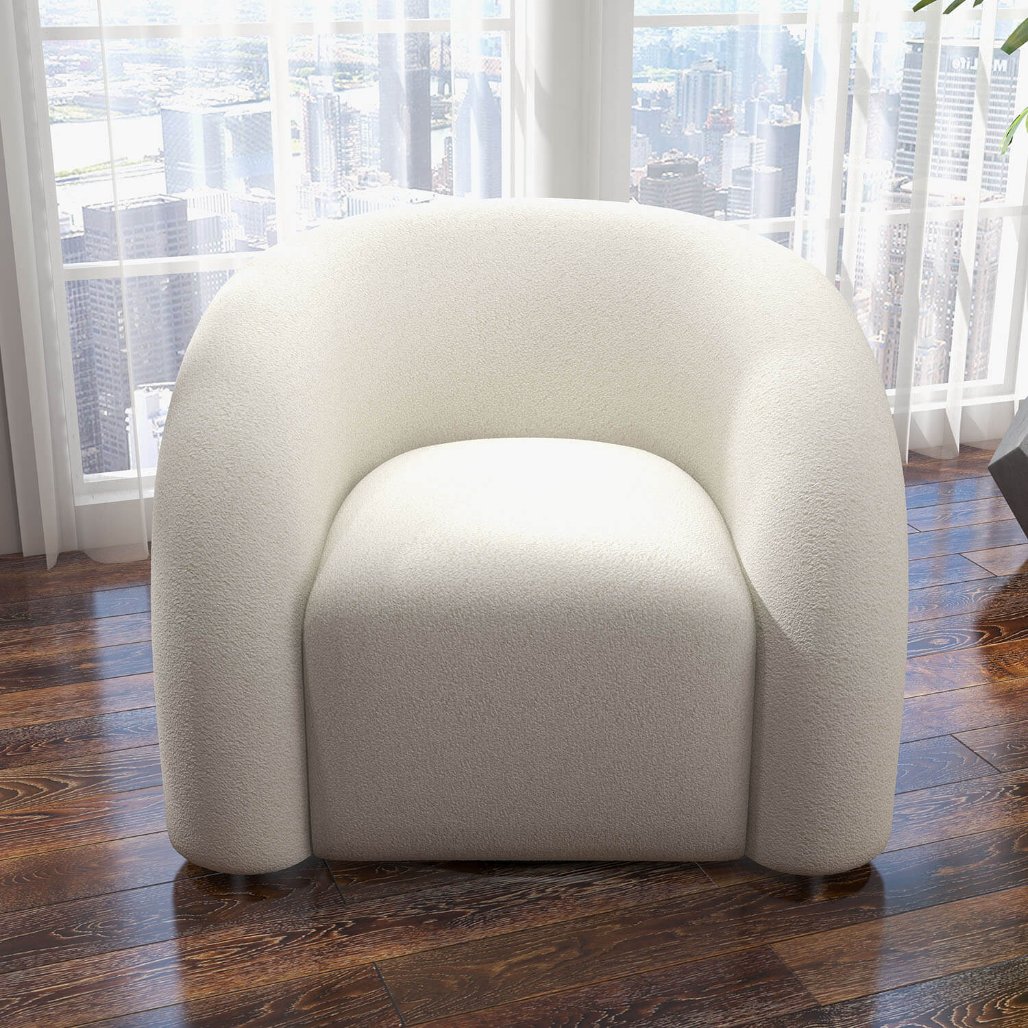 SEYNAR Modern Glam Velvet Accent Armchair with Tufted Back
